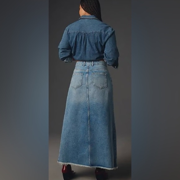 PILCRO The Madi Front-Slit Denim Skirt - Picture 4 of 11